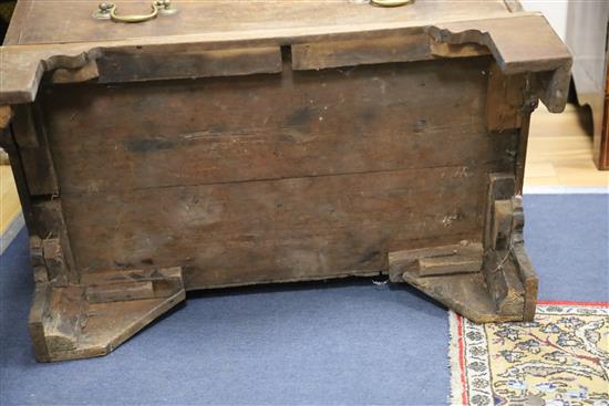 A small George III mahogany chest with brushing slide, W.76cm, D.45cm, H.81cm